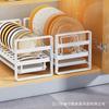 Almacenamiento de Platos Multiusos de Una Sola Capa Gabinete para Platos Escurridor de Platos Gabinete Pequeño Estante de Almacenamiento Cesta Escurridora para Fregadero de Cocina