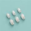 S925 Sterling Silver Plain Silver Listrado Olive Beads Beads Acessórios DIY Handmade Beaded Pearl Bracelet Colar Beads