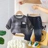 Roupas de Inverno para Bebê 2025 1-3-4 Anos Moletom de Fleece da Moda para Meninos Conjunto de Duas Peças Jeans Espessado para Meninos
