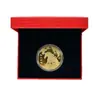 Moeda da Sorte de Ouro do Ano do Cavalo Medalha Comemorativa Sólida Relevo Tridimensional Moeda Comemorativa de Metal Padrão de Logo Personalizável