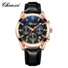 Reloj para Hombre Chenxi Fase Lunar Multifuncional Tres Subesferas Seis Manecillas Reloj Deportivo para Hombre Luminoso Impermeable Reloj de Cuarzo