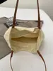 Bolsa de Hilo de Algodón Tejida a Mano, Bolsa de Playa de Gran Capacidad, Bolso de Mano Casual con Calados para Mujer, Bolso de Hombro, Bolso de Paja para Axila Estilo Bosque