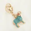 Llavero de cordero de nuevo estilo transfronterizo con diamantes, Colgante creativo de animal pequeño para bolso, Llavero de coche, Pequeño regalo exquisito