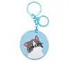 Parches bordados de lindo gato y perro de dibujos animados, parches redondos de animales, accesorios hechos a mano para bolsos, colgantes para llaves