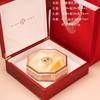 Caja de Madera con Pintura de Piano Color Dorado Champagne 250g Empaque de Nido de Pájaro Caja de Regalo Roja 0.5kg Caja Vacía de Tónico de Cordyceps