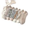 Calcetines de verano para bote de corte bajo, calcetines para mujer de corte poco profundo, calcetines de estilo literario retro japonés, calcetines transpirables que absorben el sudor, algodón fino al por mayor