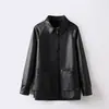 Camisa de Pele de Ovelha Feminina 2026 Outono/Inverno Nova Solta Tamanho Grande Oversized Comprimento Médio Couro Genuíno Casaco Trench Coat