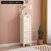 Gabinete Lateral Ultradelgado, Gabinete de Almacenamiento Estilo Cajón Retro, Gabinete de Almacenamiento Tipo Cajón Multicapa, Gabinete de Almacenamiento Pequeño de Madera Maciza