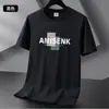 Camiseta de Manga Corta para Hombre de Verano Estilo Coreano Holgada Camiseta Básica Talla Grande Estampada de Media Manga Estilo Pareja para Hombres 1/2 Pieza