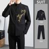 2024 Solta Estilo Tang Estilo Nacional Camisa Bordada em Bambu Masculina Primavera e Outono Novo Terno Casual Jaqueta Masculina