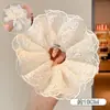 Scrunchie com vibe feminina, elástico de cabelo coreano fofo, acessório de cabelo estilo preguiçoso oversized, faixa de cabelo para coque