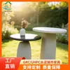 Mesa de Té para Jardín Exterior Estilo Wabi-Sabi, Mesa Auxiliar Cónica Doble de Concreto Expuesto, Resistente al Sol y a la Humedad, Mesa Personalizada para Uso Doméstico