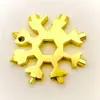 Tarjeta de herramienta Floco de Nieve 18 en 1 combinación destornillador multifuncional de copo de nieve llave de copo de nieve herramienta tarjeta de herramienta con forma de copo de nieve