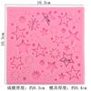 Molde de silicone para decoração de bolos com estrela de cinco pontas em todo o céu, tapete de impressão em ritmo seco, molde de modelagem de biscoitos H3008