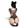 Ropa interior de red sexy, traje de una pieza hueco con entrepierna abierta con calcetines, pantimedias sexys, pantimedias tentación transparente gratis