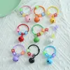 Llavero de campana colorido estilo Ins con cuentas de letras en inglés, accesorio para manualidades, colgante fresco y simple
