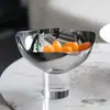 Lujo Ligero Sencillo Base Cilíndrica de Cristal Frutero Joyería Hotel Cafetería Diseñador Bocadillo Fruta Seca Plato Adornos