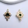 Plata de ley con baño de cobre que conserva el color, Zirconia, Doble Colgante, Cielo Estrellado Recortado, Nube Cirrus, Conexión, Pulsera, Collar, Accesorios Materiales para Manualidades DIY