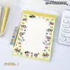 Colección de blocs de notas A5 desprendibles de dibujos animados, libro de páginas de colores para voltear, portapapeles de estudiante portátil, bloc de notas de mensajes