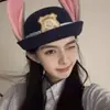 Parque de Atracciones Sombrero de Madre Judy Conejo Policía cos Sombrero de Dibujos Animados Sombrero de Copa para Niños Diadema Accesorios para el Cabello de Orejas de Conejo Mujeres