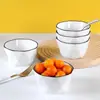 Tigela de Cerâmica Branca Pura de 4,5 polegadas Tigela de Arroz Doméstica Tigela Quadrada Criativa Nórdica Rombo Diamante Minimalista Moderno LOG