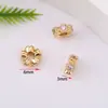Color Oro 18K Conservación del Color Micro-Pavimentado Circonita Separadores de Rueda Trébol de Cuatro Hojas Flor de Ciruelo Diamante Materiales para Pulseras Collares DIY Accesorios