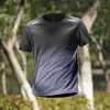 Camiseta de Secado Rápido de Comercio Exterior para Hombre Ropa de Entrenamiento de Seda de Hielo Estilo Nuevo Manga Corta Fitness Running Manga Corta Holgada Delgada Ropa Deportiva