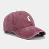 Gorra con visera de algodón lavado bordada con conejo europeo y americano para mujer, gorra de béisbol retro desgastada de copa blanda que hace que la cara se vea pequeña, sombrero para el sol para hombre