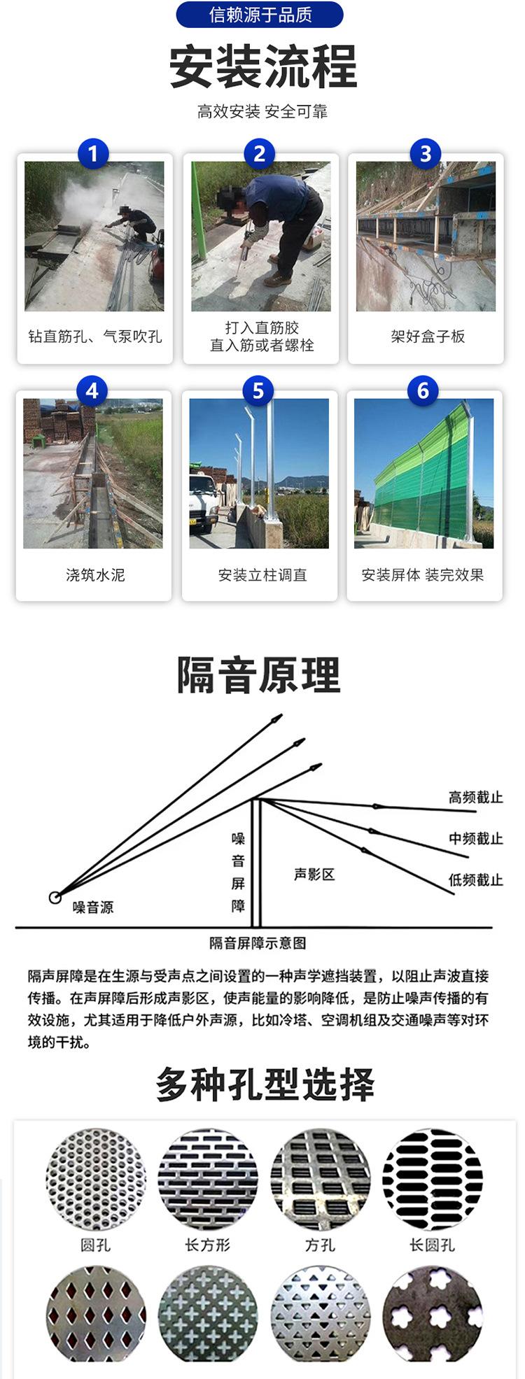 公路声屏障桥梁城市交通吸音屏围挡源头工厂直供高架桥厂区隔音屏