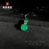 Colar Pequeno de Contas de Aço com Jadeíta Calcedônia Tipo Gelo Incrustado Banhado a Prata, Simples e Versátil, Elegante Novo Estilo Chinês Joia Presente