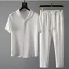Conjunto Esportivo Casual Novo Verão 2025 Masculino Camiseta de Manga Curta Calça de Marca Tendência Conjunto de Duas Peças Solto Estilo Hong Kong