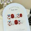[Desfile de Moda] Uñas Portátiles Completamente Hechas a Mano que Realzan el Cutis, Pegatinas para Uñas Lindas Ojo de Gato Pintadas a Mano de Primavera Pegatinas para Uñas al por Mayor