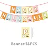 Decorações Descartáveis para Festa de Halloween Transfronteiriça Estilo Fofo Abóbora Fantasma Trem Trem de Papel Conjunto de Louças de Festa