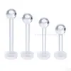 Brincos de Acrílico para Mulheres para Prevenir Furos na Orelha, Haste Transparente Invisível para Osso da Orelha, Pregos de Osso da Orelha para Estudantes, Agulhas Anti-Bloqueio, Não Precisa Remover os Brincos