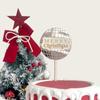 Cross Border Ins Style Bronzeamento de madeira Marcação Dupla Camada Feliz Natal Bolo Acrílico Plug-in Suprimentos para Festa de Natal