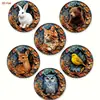 Jogos Americanos de Madeira para Novos Produtos Transfronteiriços, Porta-Copos Redondos de Madeira, Artesanato de Madeira para Festas Familiares, Porta-Copos Decorativos de Madeira