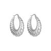 Pendientes Huecos Esmaltados de Acero Inoxidable para Mujer, Pendientes Geométricos Cuadrados de Cuerno, Estilo Francés Dorado Transfronterizo