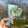 Pequeño Regalo Creativo para el Día de la Madre, Mini Ramo de Flores Puff Tejidas a Mano, Regalo de Jardín de Niños para Mamá