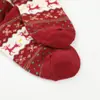 Calcetines Navideños Europeos y Americanos para Mujer, Calcetines de Media Pantorrilla, Lindos Calcetines Retro de Seda Dorada con Alces de Felpa, Calcetines Gruesos para Dormir