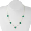 Set de collar de trébol de cinco hojas, collar de acero inoxidable de titanio, pulsera, pendientes, juego de joyería chapado en oro de 18 quilates