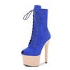 17cm AliExpress novo camurça salto agulha sapatos de pole dance zíper lateral sola grossa bico redondo botas curtas estilo europeu e americano botas de cavaleiro