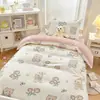 Funda de edredón de tela cepillada estampada, una sola pieza, hipoalergénica, suave y lavable de algodón, adecuada para camas individuales o dobles, para uso doméstico