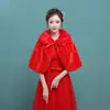 Chal de Boda Tejido para Novia Capa para Vestido de Boda Cheongsam Color Sólido Otoño e Invierno Abrigo Grueso Cálido Etiqueta Venta al por Mayor