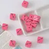 Cuentas Perforadas Cuadradas de Corazón de Conejo Lindo Rosa Dibujos Animados Material Hecho a Mano para Pulsera DIY Cadena de Teléfono Móvil Cuentas Sueltas