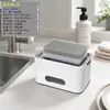 Caixa Dispenser de Sabão Dispenser Multifuncional Tipo Pressão para Casa Cozinha Detergente Sabonete Líquido Armazenamento de Sabão Porta-pratos com Drenagem