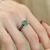 Anel Tecido de Folha de Bambu em Forma de Ovo para Mulheres, Design de Alto Padrão, Novo Estilo Chinês, Anel Ajustável Tecido de Jade Retrô Atacado