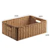 Mesa de Té Cesta de Bocadillos Mesita de Noche Caja de Almacenamiento Cesta con Cajón Cesta de Almacenamiento para Artículos de Baño Marco de Ratán de Plástico