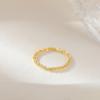 Bajo el árbol de banyan Anillo de cadena brillante de plata S925 para mujer simple flexible gipsofila anillo liso dedo índice anillo delgado