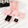 En stock caja de tapa superior e inferior negra al por mayor caja de papel kraft para joyería caja de embalaje para joyería de pulsera anillo pendiente collar