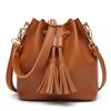 Bolso Transfronterizo para Mujer, Bolsos de Calle Nuevos, Borla con Cordón PU Bolso Balde, Bolso de Hombro Cruzado de Moda, Bolso de Mano para Mujer